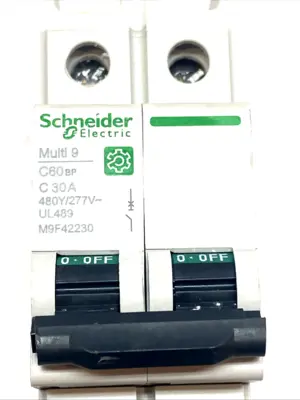 USED SCHNEIDER ELECTRIC MULTI 9 30A C-CURVE DIN RAIL MINIATURE BREAKER