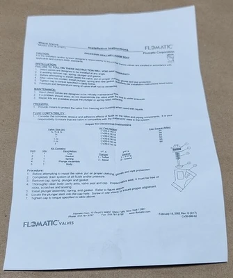NEW Flomatic YV015110100
