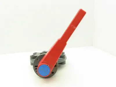 Spears 4" CPVC Butterfly Valve PVC Disc 8-Bolt w/Handle 150psi