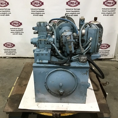 Parker PU15493 Hydraulic Power Unit Tank Cap 20Gal Pump Flow 7GPM 2500PSI Max Press