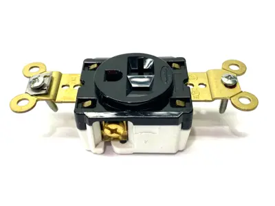New | in-Stock Hubbell Black Straight Blade Single Receptacle 2-Pole 3-Wire 125V 20A Electrical Fittings Michigan US | Maverick Industrial Sales #1402538