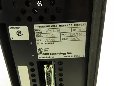 Uticor Technology 76711-16 Programmable Message Display PMD450 Rev B 115/230V