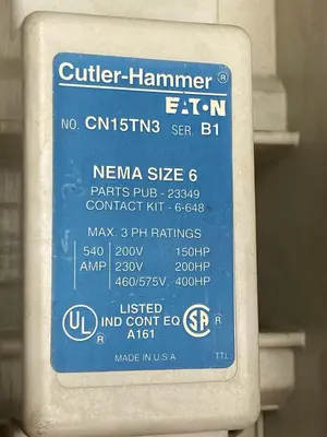 Used CUTLER-HAMMER CN15TN3 Industrial Controls Ohio US | Surplus Asset Holdings #1289404