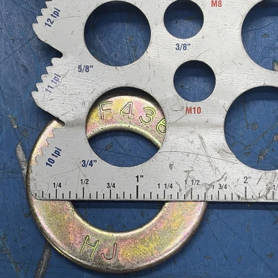 (50) F436 HJ GR.8 Structural Yellow Zinc Plated Flat Washers See Photos For Sz.