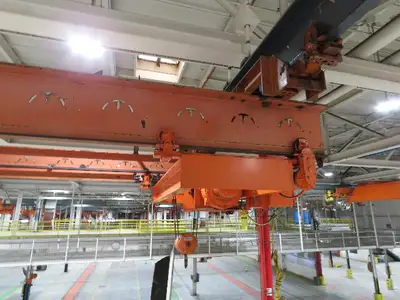 Cleveland Tramrail P&H 5 Ton Double Girder Underhung Bridge Crane 28' Span
