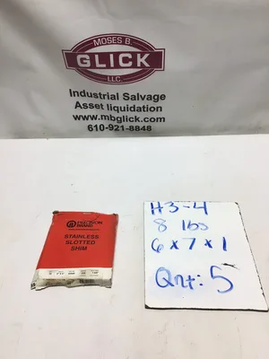 Precision Brand Stainless Slotted Shim .025 Gauge 5″x5″ Size D 1-5/8″ Slot Size