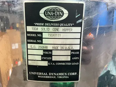 Used UNADYN TSCA1111 Misc Plastics Equipment Ohio US | HGR 24 #1482438