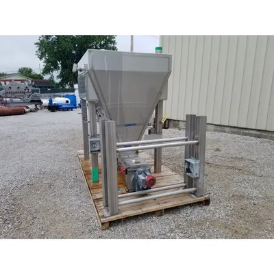 Used Stainless Steel Anderson & Dahlen Bin with 9" dia. x 7.5' L Screw Feeder