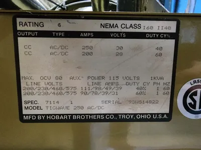 USED HOBART TIGWAVE 250 AC/DC