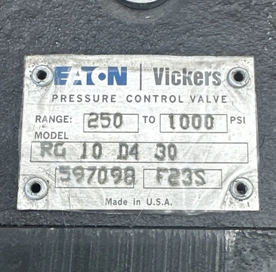 New | in-Stock Vickers RG-10-D4-30 Valves/Fittings Indiana US | J&J Industrial Supply #1324561