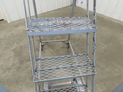 Uline H-5073A-10 Rolling Ladder Narrow Aisle 5 Step 10" Platform 50" Top Step