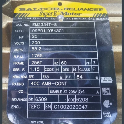 Baldor-Reliance 20 hp Motor
