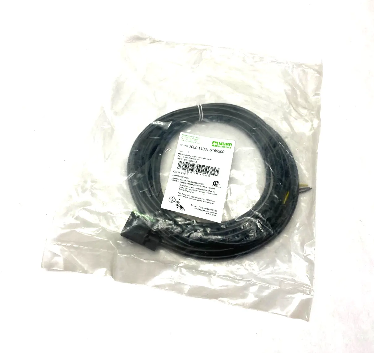 New | in-Stock MURRELEKTRONIK MSUD VALVE PLUG CORDSET BI-11MM 180 DEGREE Cable & Wire | Maverick Industrial Sales #1109726