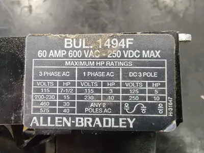 USED ALLEN-BRADLEY 1494F-NF60
