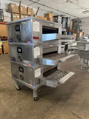 Used Middleby Marshall Used Middleby DZ33T CTX Electric Infrared Conveyor Oven Triple Stack 208V - 1 or 3Ph Conveyor Ovens Illinois US | Falcon Restaurant Supply #1374858