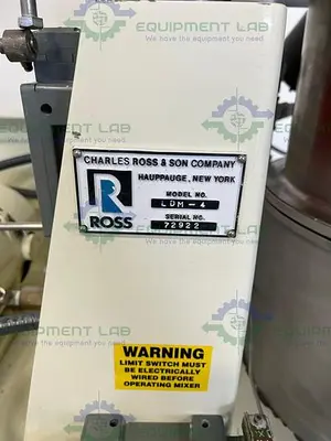 USED CHARLES ROSS LDM-4 DOUBLE PLANETARY JACKETED MIXER 4 GALLON W/  1.5 HP MOTOR