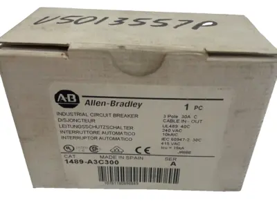 ALLEN BRADLEY 1489-A3C300 CIRCUIT BREAKER SERIES A 1489A3C300 NEW, SURPLUS