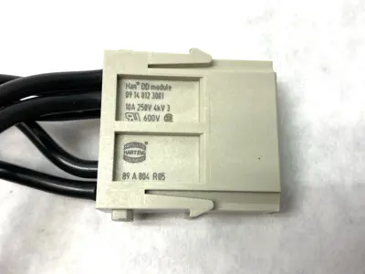 USED HARTING HOOD CONNECTOR ASSEMBLY W/ 4X 09140123001 PROTECTED MODULES