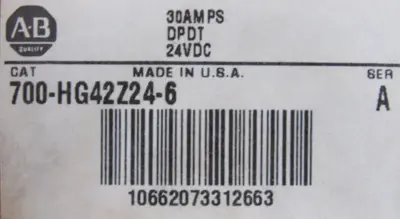 NEW ALLEN BRADLEY 700-HG42Z24-6 POWER RELAY SER.A 700HG42Z246