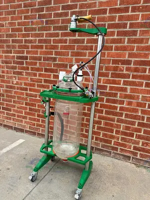 Used CHEMGLASS 50 LITER JACKETED GLASS REACTOR W/ CHEMGLASS AIR DRIVEN STIRRER MOTOR Reactors California US | Equipment Lab #1281329