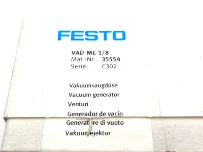 New | in-Stock FESTO VACUUM GENERATOR, T-SHAPE, HIGH-VACUUM, 35554 Vacuum Pumps Michigan US | Maverick Industrial Sales #1090766