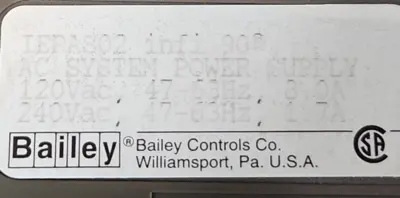 ABB Bailey IEPAS02 Infi 90 System Power Supply loc3E35