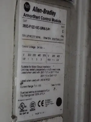 USED ALLEN BRADLEY 280DF12Z10CGRW3P1