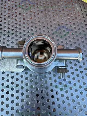 USED BS&B FR-C SAFETY HEAD 1" FITTING W/ 45 PSIG RUPTURE DISC,  3/4" TEE FITTING