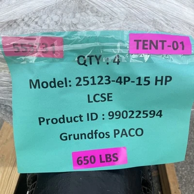 New | in-Stock Grundfos 25123-4p-15 hp lcse Centrifugal Pumps California US | Davliegogo LLC #1705488