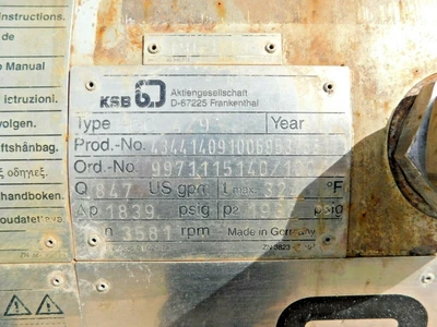 Used KSB HGC 4/9 Centrifugal Pumps Ohio US | Equipment Recovery Corp. #1331645