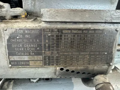10.5" X 36" SHELDON ENGINE LATHE. STOCK # 0895124