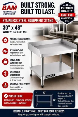 30"x 48" Stainless Steel Equipment Stand with Galvanized Undershelf