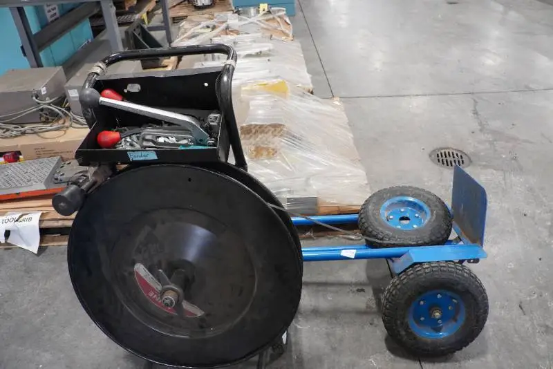Strapping Dispenser Cart with Tool and 2 Wheel Dolly - Bad Wheels