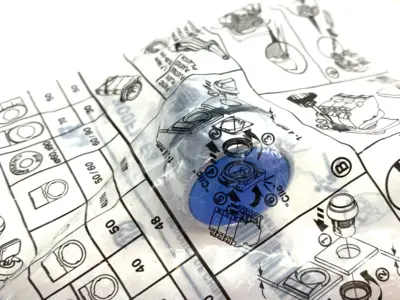 NEW ALLEN-BRADLEY SER. A ILLUMINATED PUSHBUTTON BLUE, FLUSH, METAL BEZEL