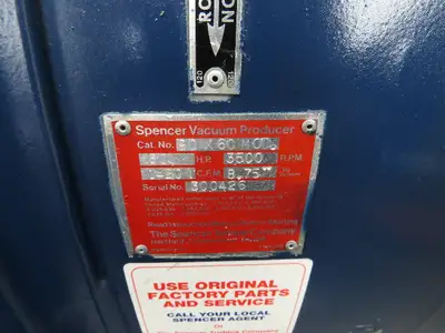 Used SPENCER _UNKNOWN_ Centrifugal Blowers Indiana US | Arrow Industrial #1366374