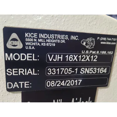 Used KICE INDUSTRIES INC. VJH16X12X12 Valves/Fittings West Virginia US | JM Industrial #1547979
