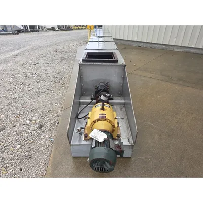 Used 24" Dia X 22' L Stainless Steel Trough, Carbon Steel Screw Auger Conveyor