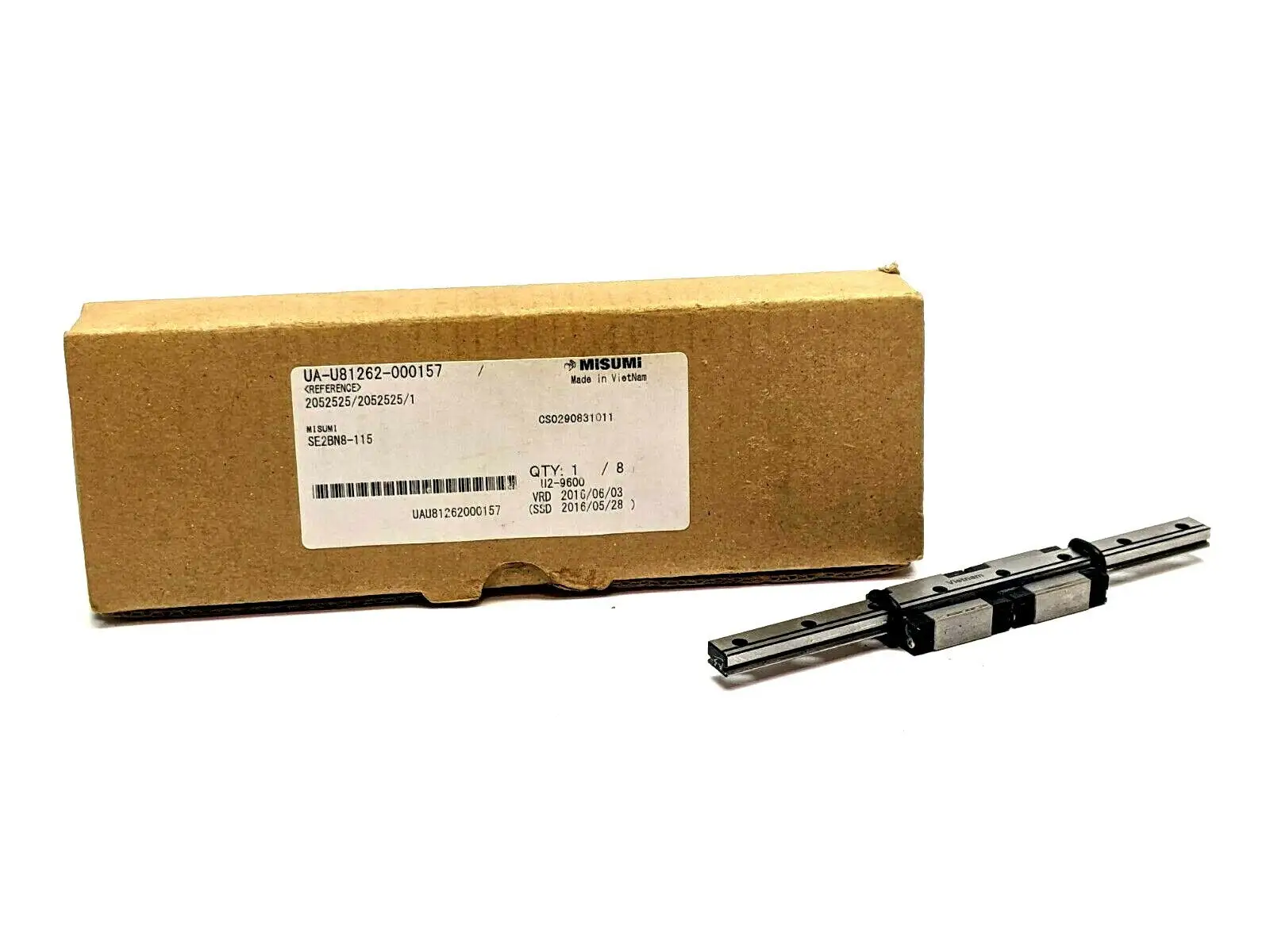 SSE2BN8-115 | Misumi  Standard Block Miniature Linear Guide w/ Dowel Holes - New