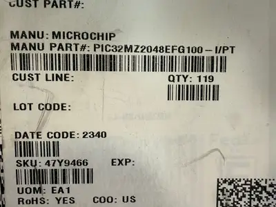 Pic Microchip PIC32MZ2048EFG100 32 Bit / PIC32MZ2048EFG100-I/PT (3.1.1)