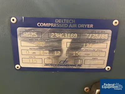 USED DeVilBiss DeVilbiss Air Compressor, Type VDs 5050 with Deltech Air Dryer, Model HG25