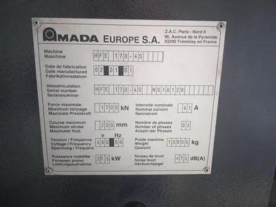 USED 2001 AMADA HFE-170/4