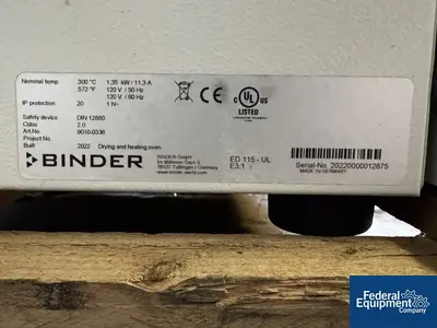 NEW BINDER Binder Oven, Model ED-115-UL