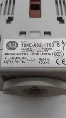 Used ALLEN-BRADLEY ALLEN-BRADLEY 194E-A32-1753 Disconnects | ND Industrial Surplus #1211959