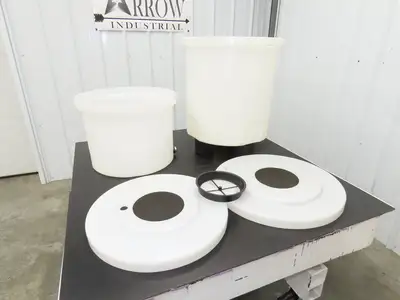 HDPE Polyethylene Plastic Water Mix Tank with Lid & Drain 40/80 Liter  Lot of 2