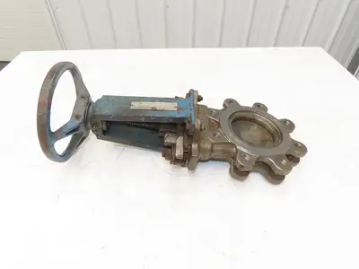DeZurik 9258998 4" Knife Gate Valve 316 SS Rising Stem Lug Style Fig 824