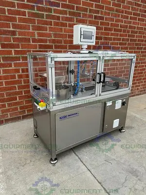 USED ROTEC PISTONMACHINE FOR VIAL CAPS / STOPPERS W/ VIBRATORY FEEDER BOWL