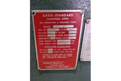 1984 DAVIS STANDARD 4.5" 24:1 extruder Extruders, Low Boy 3.6" - 4.5""" | Mark One Machinery (2)