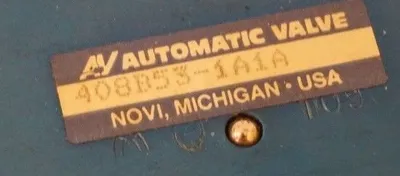 AUTOMATIC VALVES 408B53-1A1A PNEUMATIC VALVE 408B531A1A