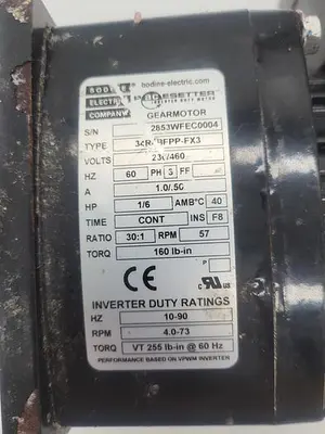 Bodine Electric 2853WFEC0004 Gear Motor