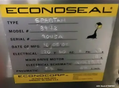 Used ECONOCORP SPARTAN Cartoners Horizontal Load - Automatic Load Illinois US | Aaron Equipment #87006